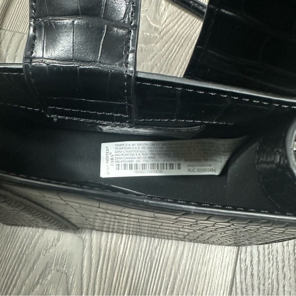 Zara Faux Snakeskin Mini Crossbody Bag Handle Structured Chic Holiday Party - Picture 3 of 4